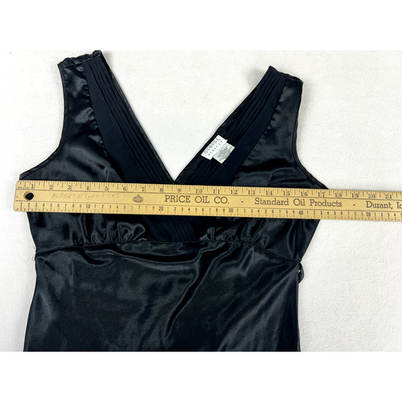 Y2K Black Stain double‎ v tank top Pleated Glam 90s Grunge Goth Whimsifairy - Picture 9 of 10